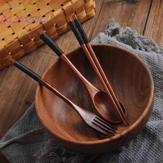 【COLORFUL】Safe and Healthy Wooden Flatware Set Eco Friendly Kitchen Utensils Chopsticks Spoon Fork