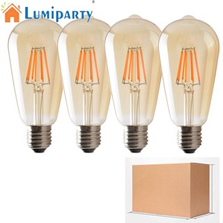 Lumiparty หลอดไฟ Led 4w 6w 8w E27 สไตล์โบราณ ติดตั้งง่าย สําหรับครัวเรือน 4 ชิ้น