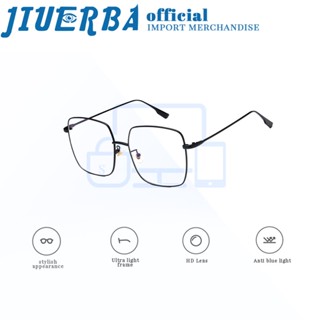 JIUERBA คลาสสิกสไตล์ย้อนยุคโลหะป้องกันแสงสีฟ้าสายตาสั้นแว่นตาแฟชั่น Photochromic TransitionPRO แว่นตาคอมพิวเตอร์ป้องกันรังสีสแควร์สําหรับผู้ชายและผู้หญิง