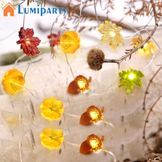 Lumiparty สายไฟ Led 30 ดวง รูปฟักทอง เมเปิ้ล 3 สี 8 โหมด รีโมตคอนโทรล สําหรับฤดูใบไม้ร่วง ฤดูใบไม้ร่วง วันขอบคุณพระเจ้า