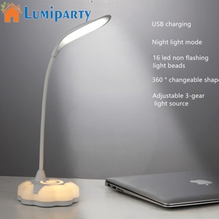 Lumiparty โคมไฟตั้งโต๊ะ Led 600mAh ปรับได้ ชาร์จ Usb ประหยัดพลังงาน ถนอมสายตา โคมไฟเรียน ไฟกลางคืน