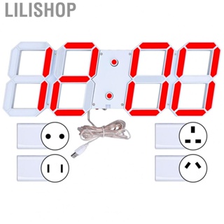 Lilishop Hollow Wall Clock Multi Function 3D Digital Wall Clocks Household