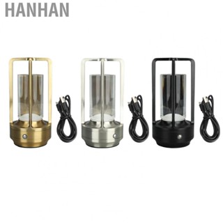 Hanhan Cordless Table Lamp  Aluminum Crystal 2000 Mah Rechargeable  Portable Bedside Lamp  for Living Room