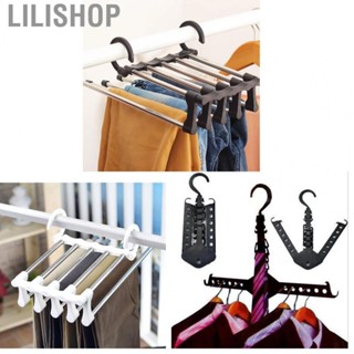 Lilishop Stainless Steel Hangers Home Multifunctional Foldable Trouser Rack Retractable Trouser Storage Rack