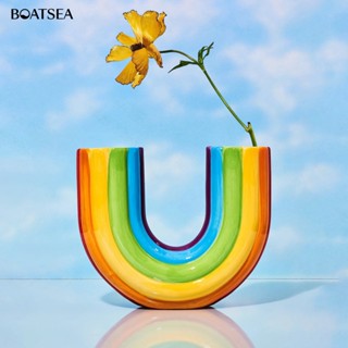 (Boatsea) แจกันดอกไม้ เป็นมิตรกับสิ่งแวดล้อม แบบสร้างสรรค์ สําหรับตกแต่งบ้าน