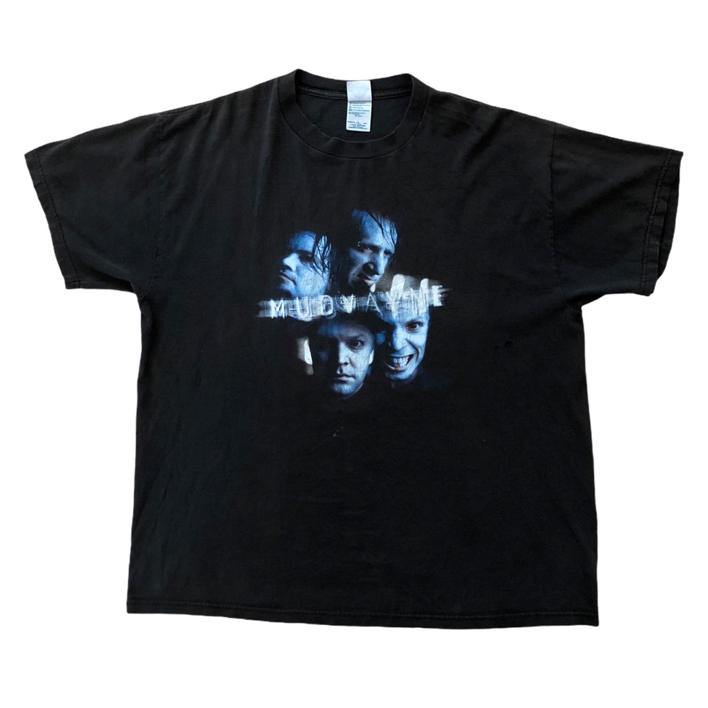 สีขาว1  คอตต้อนคอกลมขายดี เสื้อยืดลําลอง แขนสั้น พิมพ์ลายวงร็อค Mudvayne Once Upon A Time The End To
