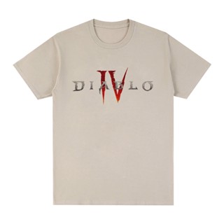 Diablo 4 เสื้อยืด ผ้าฝ้าย พิมพ์ลายกราฟฟิค แนวสตรีท สไตล์ฮาราจูกุ วินเทจ สําหรับผู้ชาย ผู้หญิง