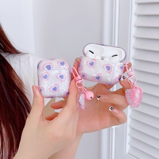 Mango เคสหูฟัง รูปหัวใจ สีชมพู ฟ้า สําหรับ AirPods 1 2 3 Pro 2 Gen 2 3 2nd 3rd