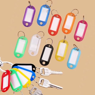 10 ชิ้น หลากสี พลาสติก คีย์แท็ก ป้าย ID สัมภาระ กระเป๋าเดินทาง ชื่อ Token โรงแรม การจําแนกตัวเลข การ์ด แยกแหวน พวงกุญแจ