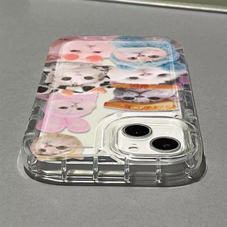 เคสโทรศัพท์ซิลิโคน TPU ใส แบบนิ่ม ลายแมวน่ารัก กันกระแทก สําหรับ IPhone 14 13 11 12 Pro XS Max X XR 7 + 8 Plus