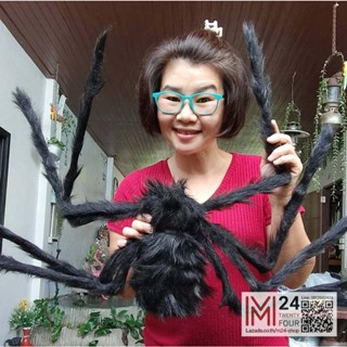 (1 ตัว) ยาว 125 c.m. แมงมุมยักษ์ แมงมุมปลอม แมงมุม ยักษ์ ตัวใหญ่ ของปลอม ตกแต่ง ฮาโลวีน black widow giant spider m24