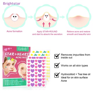 Brightstar แผ่นแปะสิว รูปหัวใจน่ารัก มองไม่เห็น กําจัดสิวบนใบหน้า สติกเกอร์ดูแลรอยแผลเป็น ใหม่