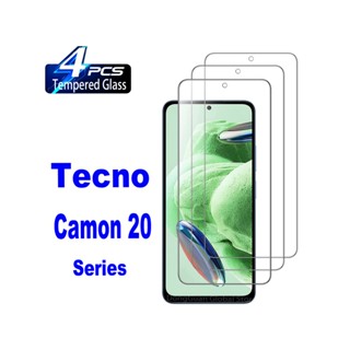 กระจกนิรภัยกันรอยหน้าจอ สําหรับ Tecno Camon 20 Pro Premier 5G 19 18 i Pro 15 Pro POP 7 1-4 ชิ้น