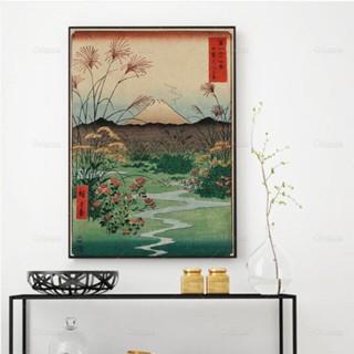 โปสเตอร์ พิมพ์ลาย Utagawa Hiroshige The Otsuki Plain In Kai สไตล์วินเทจ สําหรับตกแต่งบ้าน