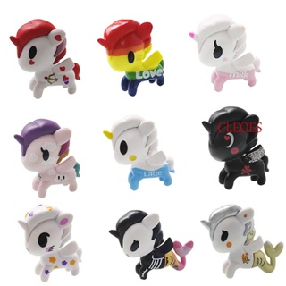 Cleoes โมเดลตุ๊กตาฟิกเกอร์ PVC รูปยูนิคอร์น Tokidoki ขนาดเล็ก ของเล่น ของสะสม เครื่องประดับ