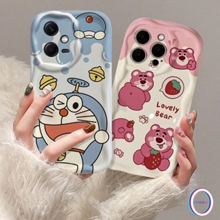 เคสโทรศัพท์มือถือ ขอบโค้ง ลายการ์ตูนโดราเอมอน สตรอเบอร์รี่ หมี 3D สําหรับ Redmi 9C 9C NFC 10 9 A1 A2 10C 9A 9T 10A Redmi Note 11 12 10Pro 10 10s 10 Pro Max Plus 11s POCO M3