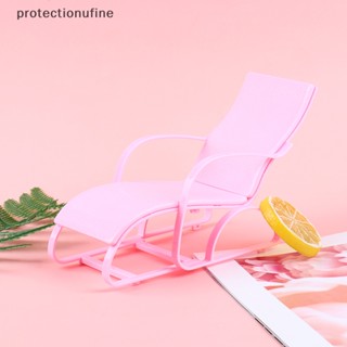 Prne เก้าอี้ชายหาด แบบพับได้ สีชมพู อุปกรณ์เสริม สําหรับตกแต่งบ้านตุ๊กตา 1:6 1 ชิ้น