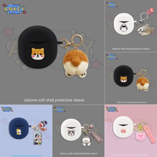 For SoundPEATS Air 4 / Air 3 Deluxe / Capsule 3 Pro Earphone Silicone Case Cat Lovely Earbuds Protective Headphone Cover Headset Skin with Pendant