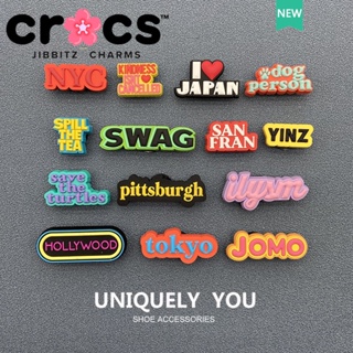 Jibbitz crocs charms หัวเข็มขัดตกแต่งรองเท้า ลายการ์ตูนตัวอักษร