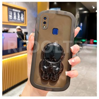 VIVO Y95 Y93 Y91 เคสโทรศัพท์มือถือ TPU นิ่ม แบบใส ป้องกันเลนส์กล้อง ลายนักบินอวกาศ พร้อมขาตั้ง สําหรับ