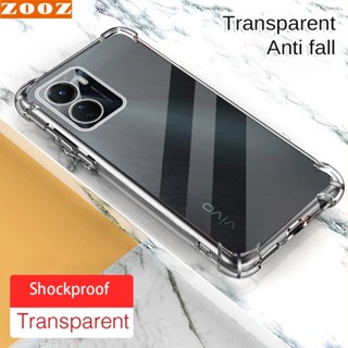 vivo Y01 Y01A Y02 Y02A Y02T Y02s Y15A Y15s Y16 Y30i Y30 Y55 Y75 Y76 Y76s 5G Shockproof Silicon Clear Case Airbag Cushion Soft Back Cover Anti Fall Protection Transparent Phone Casing