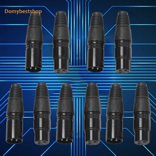 [Domybestshop.th] ใหม่ แจ็คไมโครโฟน ตัวเมีย 3Pin XLR ตัวผู้ และตัวเมีย ทนทาน 5 คู่