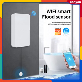 Tuya Wifi Smart Water Leakage Sensor Real Time Water Immersion Monitoring App Remote Synchronization Alarm Long Time Battery Life ติดตั้งง่าย canyon