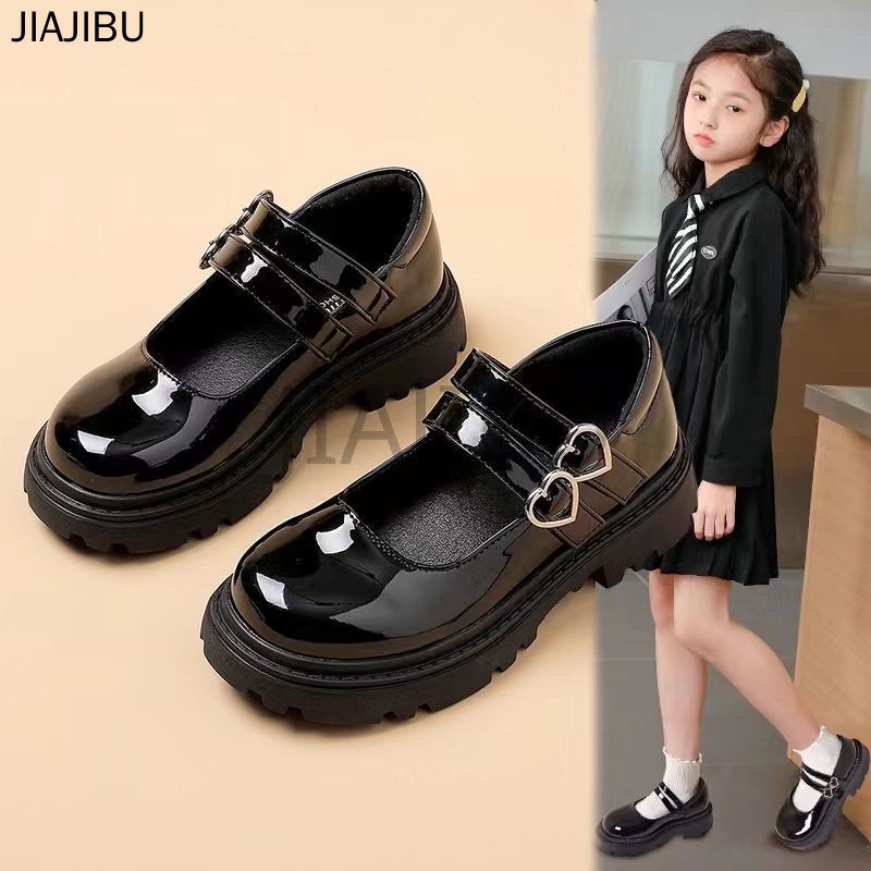 Cute Children's Doll Shoes Round Toe Princess Shoes Elementary School Uniform Shoes Non-slip Round Toe Baby Shoes Black Girls Small Leather Shoes Anti-collision Feet Kids Shoes Soft Bottom Baby Shoes Korean Fashion Platform Mary Jane Shoes for Kids Girls
