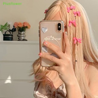 (Plusflower) ใหม่ กิ๊บติดผมหน้าม้า ประดับโบว์ ขนาดเล็ก สีชมพู แฟชั่นฤดูร้อน สําหรับผู้หญิง 8 ชิ้น ต่อชุด