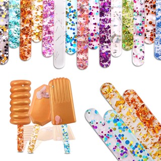 [Delication] แท่งไอศกรีมพลาสติก กลิตเตอร์ DIY สําหรับทําไอศกรีม 10 ชิ้น