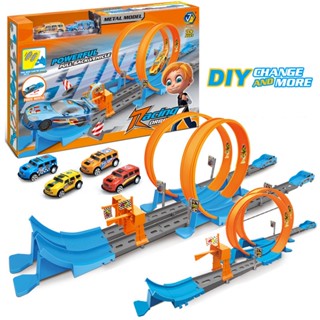 Hot Wheels Track Set ชุดของเล่นโมเดลรถยนต์ 40 ชิ้น สําหรับเด็กผู้ชาย