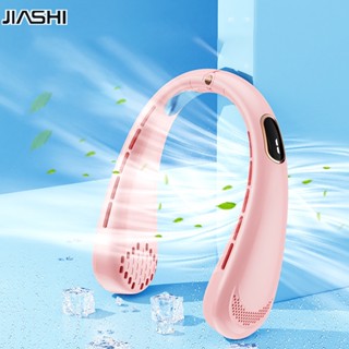 JIASHI ใหม่ พัดลมห้อยคอ ชาร์จ usb พัดลมพกพาขนาดเล็ก