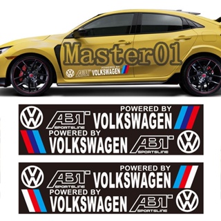 สติกเกอร์ตราสัญลักษณ์ กันน้ํา สําหรับติดตกแต่งประตูรถยนต์ Volkswagen VW R32 Bora Golf CC Scirocco 2 ชิ้น