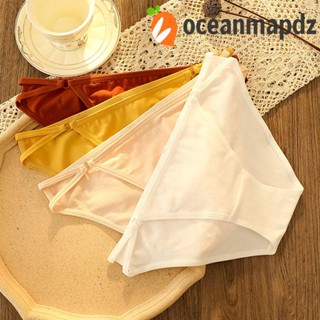 OCEANMAPDZ กางเกงชั้นใน ผ้าฝ้าย แบบบางพิเศษ ไร้รอยต่อ ป้องกันแบคทีเรีย เอวต่ํา ไซซ์ M-XL