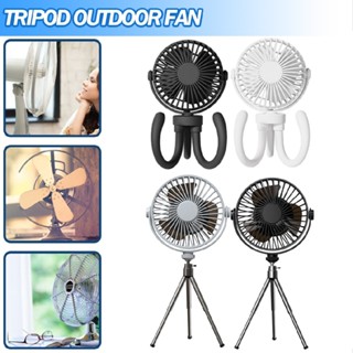 Rechargeable Small Desk Fan with Tripod 3 Speed USB Fan for Outdoor Camping Tent