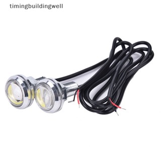 Twth ไฟท้ายรถยนต์ LED DRL 10W 12V 23 มม. สีขาว 2 ชิ้น