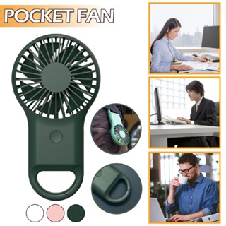 USB Handheld Portable Mini Fan with LED Night Light Backpack Buckle 3 Speed Fan