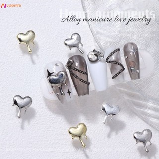 ตามมาตกแต่งเล็บ Lava Alloy Nail Love Ornament Heart Shaped Water Drop Alloy Nail Diamond Ornament veemm