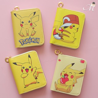 Pikachu กระเป๋าสตางค์ ใบสั้น มีซิป แฟชั่น