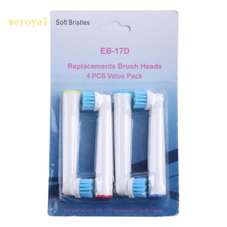 Weroyal แปรงสีฟันไฟฟ้า EB-17S แบบเปลี่ยน สําหรับ Oral B Bru 4 ชิ้น