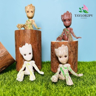 TAYLOR2PV โมเดลฟิกเกอร์ PVC รูปปั้นอนิเมะ Avengers Groot ขนาด 6 ซม. ของเล่นสําหรับเด็กผู้ชาย ผู้หญิง