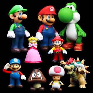 [พร้อมส่ง] โมเดลฟิกเกอร์ Super Mario Mario Louis Ki Green Dragon Mushroom King Kong Princess Cooper ของเล่นสําหรับเด็ก