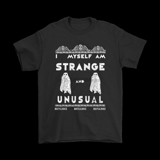 เสื้อยืดแขนสั้น พิมพ์ลาย I Myself Am Strange And Unusual Beetlejuice แฟชั่นฤดูร้อน สําหรับผู้ชาย XS-4XL-5XL-6XL 2019