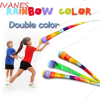 IVANES ของเล่นลูกบอลริบบิ้นโยนมือ สีรุ้ง สําหรับเด็ก