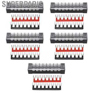 Superparis Terminal Block  Screw Strip 600V 5 Set 15A Flame Retardant High Toughness for Industrial