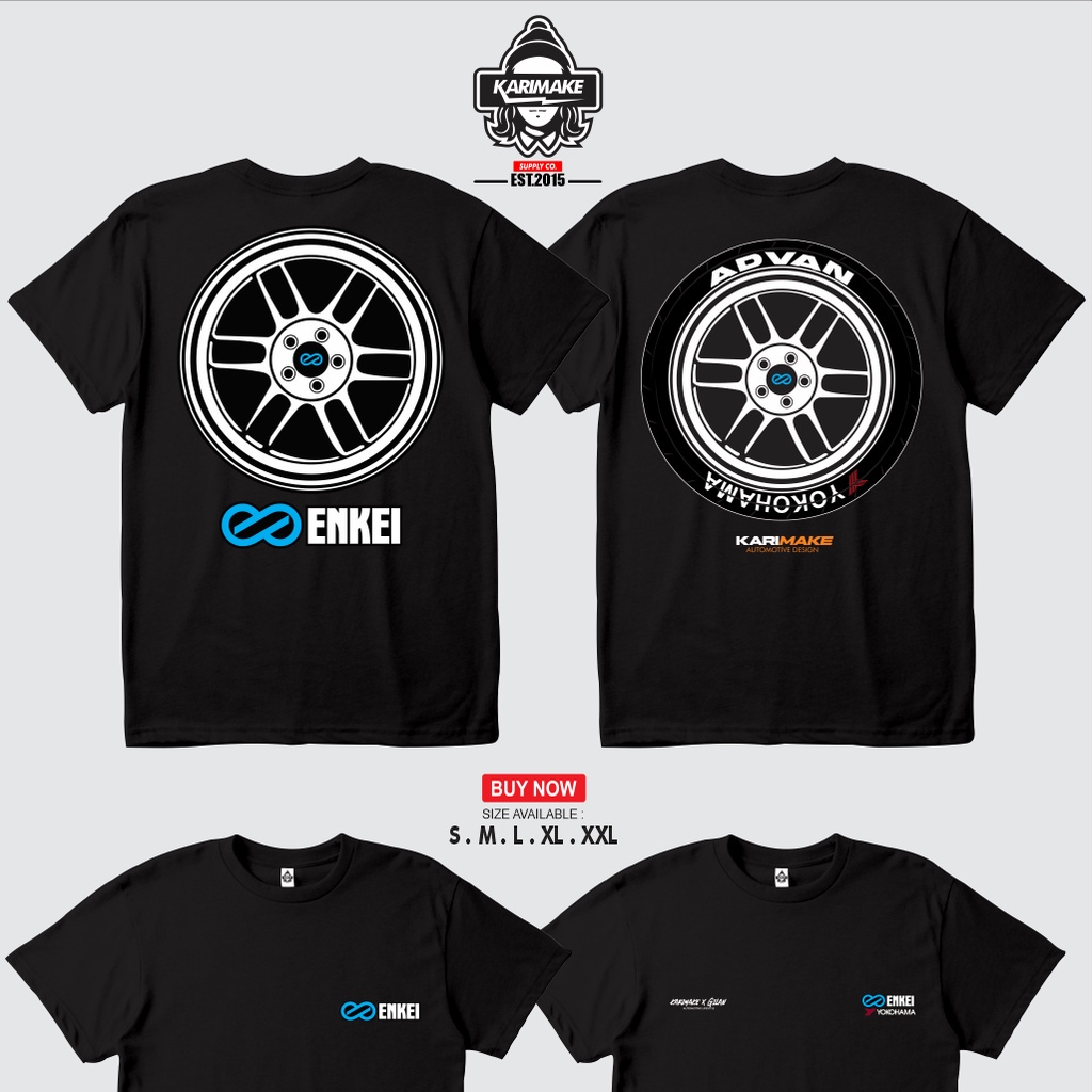 ความร้อน เสื้อยืด ลาย Karimake Rims Enkei RPF1 สําหรับยานยนต์S-5XL
