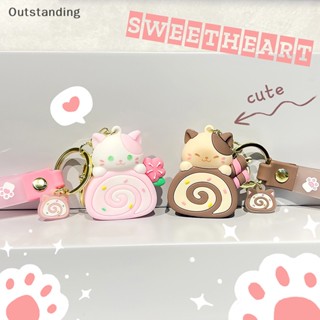 Outstanding Kawaii พวงกุญแจ PVC ลายการ์ตูนแมวน่ารัก เครื่องประดับ สําหรับห้อยกระเป๋า