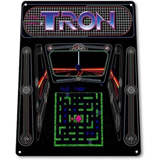 Jiufotk โปสเตอร์โลหะดีบุก ลาย Tron Arcade Shop Game Room Marquee Consol Plaque Club Cofe Pub สไตล์วินเทจ ขนาด 8x12 นิ้ว สําหรับตกแต่งผนังบ้าน ผับ คาเฟ่