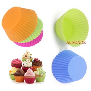 ALISONDZ แม่พิมพ์เค้ก คัพเค้ก สีแคนดี้ ขายดี 6 ชิ้น / ล็อต|กล่องเคส สําหรับอบมัฟฟิน