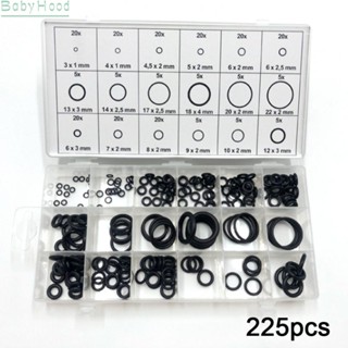 【Big Discounts】Rubber O-Ring Kit 225pcs Automobiles Black Flat Gasket Gasoline Resistance#BBHOOD